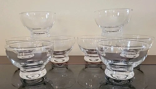 Vintage Set Of 8 Footed Desert/Sherbet 6 oz Glass Cups