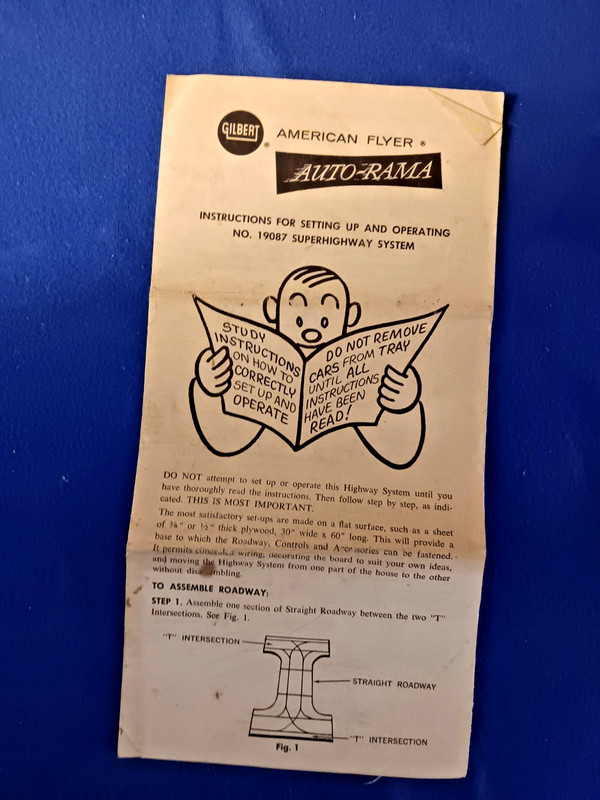 Gilbert American Flyer Auto-Rama Instructions, No. 19087 Superhighway System
