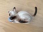 Ceramic Siamese Cat Figurine Playing with Blue Ball Home Decor Collectible — photo 5