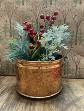 Hammered Copper And Brass Planter