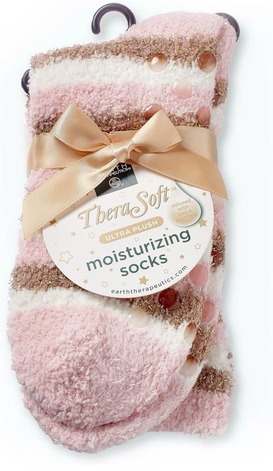 Earth Therapeutics Thera•Calcetines hidratantes suaves - Rosa + Dorado + Blanco - Nuevos con etiquetas Foto 2 de 4