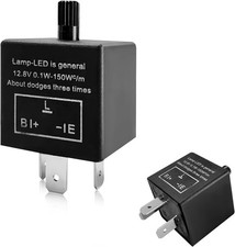 LED Flasher Relay, 3-Pin Electronic Flasher Relay w/Speed Adjustable Adjustable
