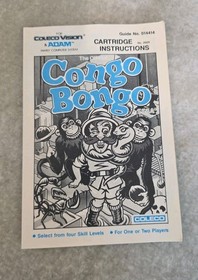 Congo Bongo (Colecovision, 1984) Box, Manual , & Cartridge 