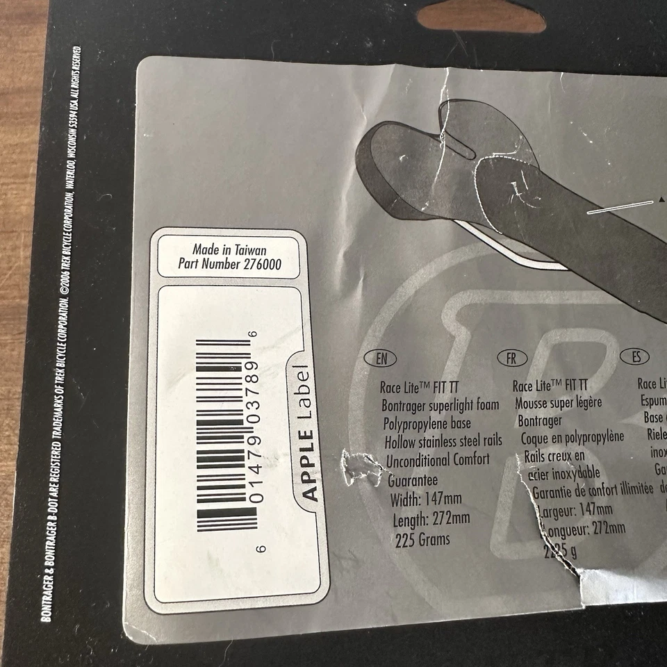 Sillín Bontrager Race Lite contrarreloj TT Fit #276000 asiento de bicicleta para mujer nuevo Foto 4 de 4