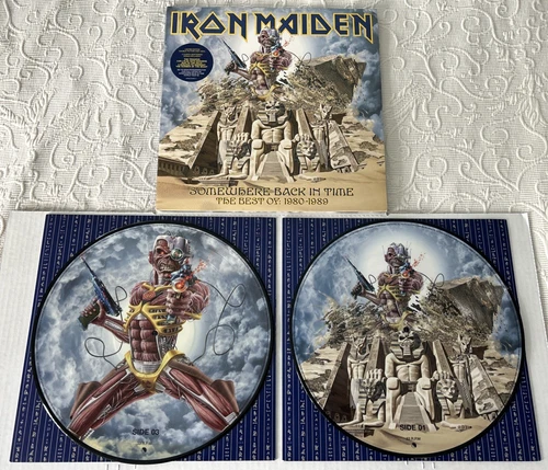 IRON MAIDEN-SOMEWHERE BACK IN TIME BEST OF (1980-89)-2008 DOUBLE PICTURE DISC LP