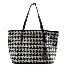 Borsa Michael Kors nera bianca pied de poule tasche interne tracolla staccabile