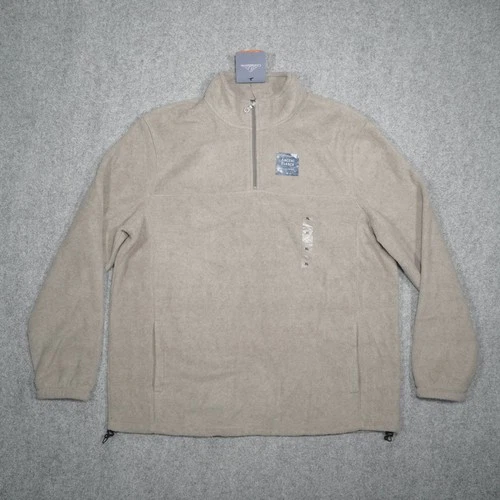 Croft & Barrow Men's XL Mocha Arctic Fleece Quarter Zip Pullover Warm NWT - product listing photo