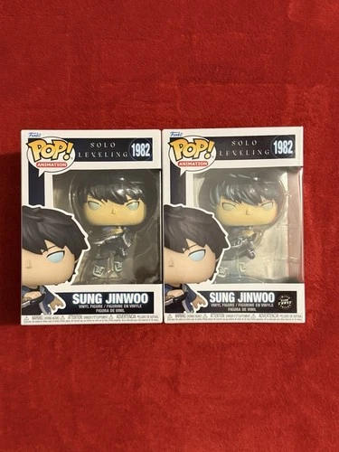 Funko Pop Animation Solo Leveling Sung Jinwoo #1982 Common and CHASE Bundle