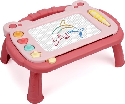 Magnetic Drawing Board, Sketch Doodle Board Pad 1''W x 10.2''H, Pink & Red 