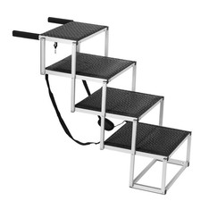 Dog Stair for Cars Trucks, Wide 4-step Folding Dog Car Ramp w/ Nonslip Surface