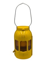 Original FEUER HAND Sturmlaterne Baustellen Warnlampe Signallampe Metall Gelb
