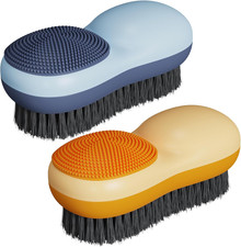 Laundry Stain Brush Two-Side Soft Bristle Scrub Brush for Stain Removal Silicone