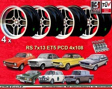 4 Cerchi+Dadi FORD LOTUS TALBOT RS 7x13 4x108 Escort Capri Taunus Cortina
