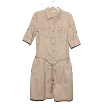 Vintage DKNY Jeans Cotton Khaki Belted Shirtdress Size XL (Runs small)