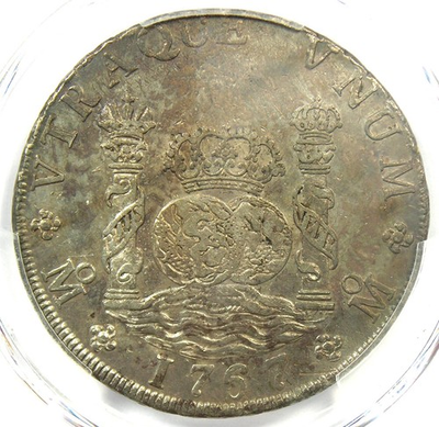 #ad 1767 Mexico Pillar Dollar 8 Reales Silver Coin 8R Certified PCGS AU Details $695.00