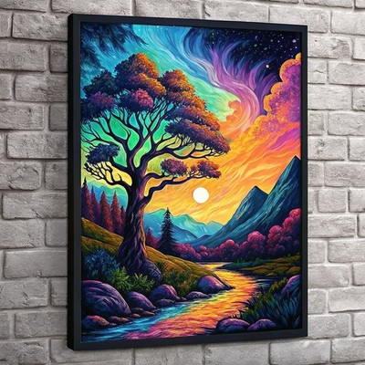 Regenbogen Berg Landschaft Wand Natur Wohndeko 1 Kunstdruck Poster Kreativ in