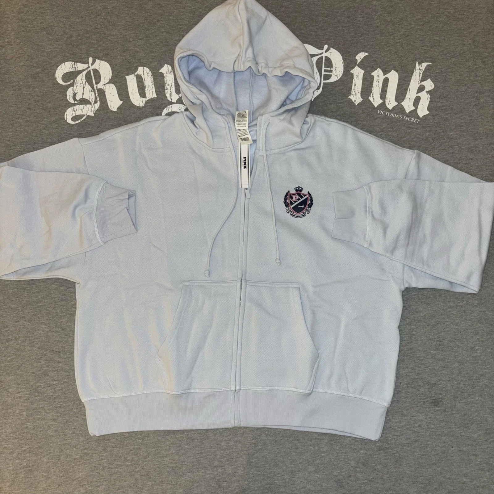 UNDERCOVER Felpa con cappuccio e zip intera Victoria’s Secret ROSA NUOVA edera pile ortensia blu ghiaccio XL