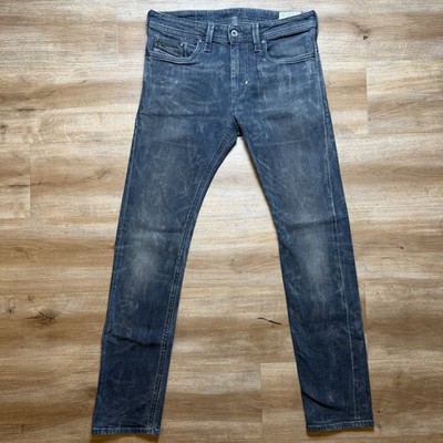 Diesel Thanaz Jeans Men 30x30 Dark Indigo Slim Skinny Stretch Dirty Wash 008S9