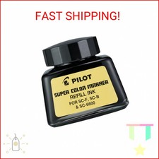 PILOT Super Color Permanent Marker Refill Ink, Black Ink, 1 Ounce Bottle with Dr