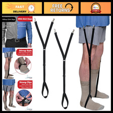 Elastic Shirt Stays for Men  Women - Adjustable Black Garters - Shirt Keepers