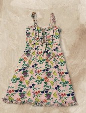 Urban Outfitters Pink Fruit Print Mini Dress XS Cottagecore Easter Spring Tie