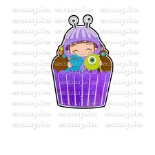 Disney cupcake Monster inc oui Premade Scrapbook Page Paper Piece die cut