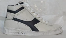 DIADORA MENS SNEAKERS US 4.5 GAME L HIGH WAXED WHITE BLUE CASPIAN SEA C5262 NEW