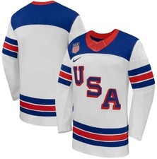Team USA Winter Olympics 2026 Hockey Jersey Blue + White All STITCHED S-3XL