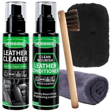 Leather Car Interior Cleaner Conditioner Kit with Clear Spray and Conditioner