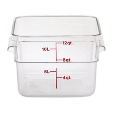 Cambro Camwear 12SFSCW135 Polycarbonate Square Food Storage Container, 12 Quart,