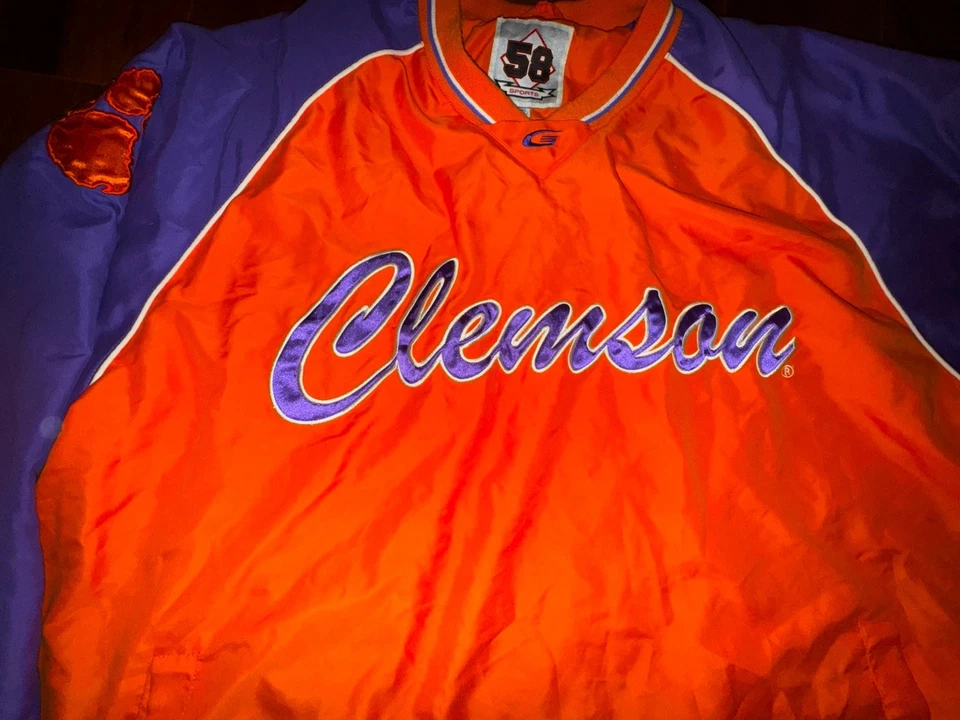 Chaqueta cortavientos vintage Clemson Tigers XL G-III 58 suéter deportivo Foto 2 de 4