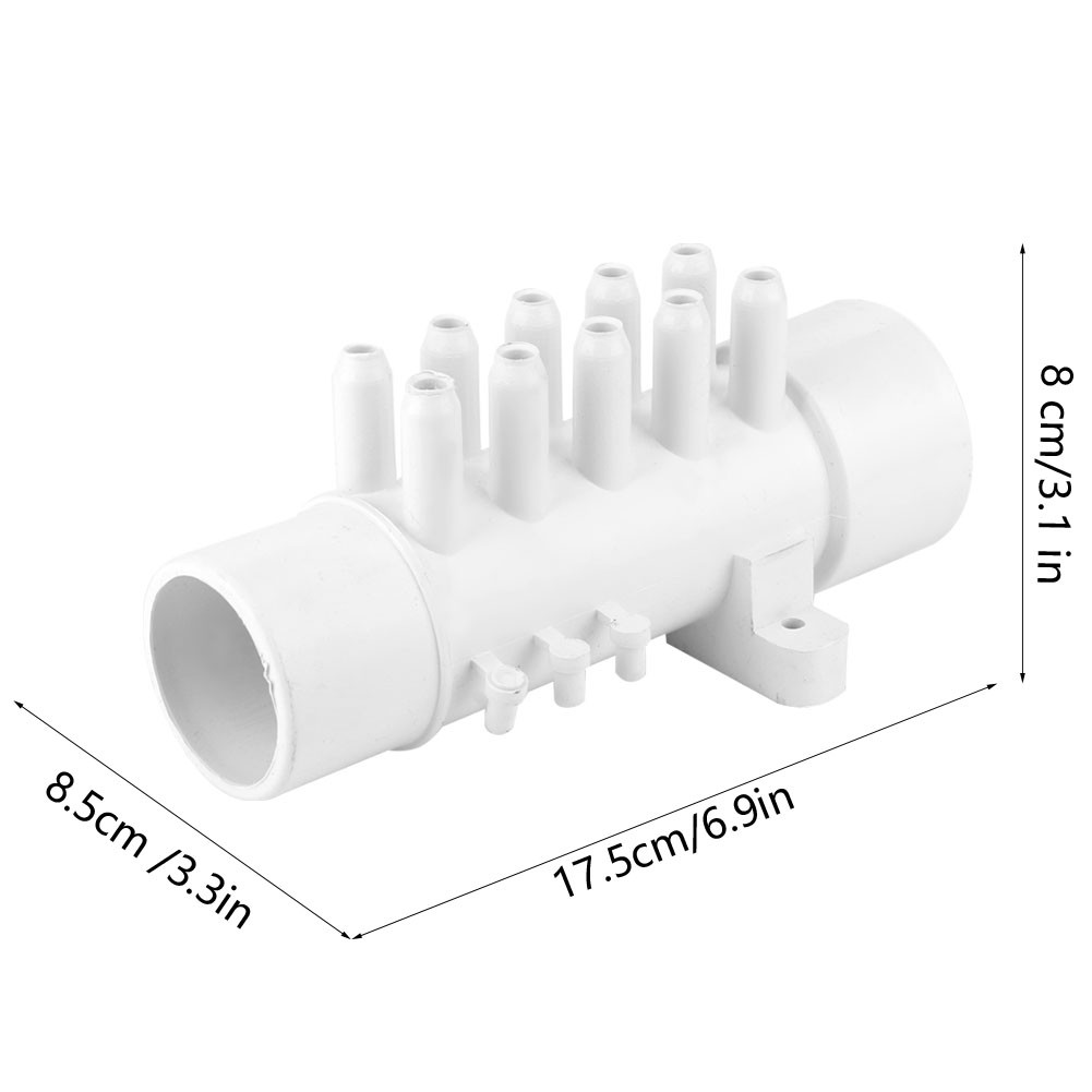 1.5in 10mm 10 Port PVC Pool Plumbing Manifold Hot Spring Bathtub Swimming Pool