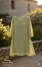 'Chloe + Rene' Green Sheer Long Sleeve Open Sleeve  Dress Size Small