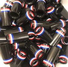  12 Premium Quality Iron Ferrules Black w/ Red, White Blue USA Rings 1  