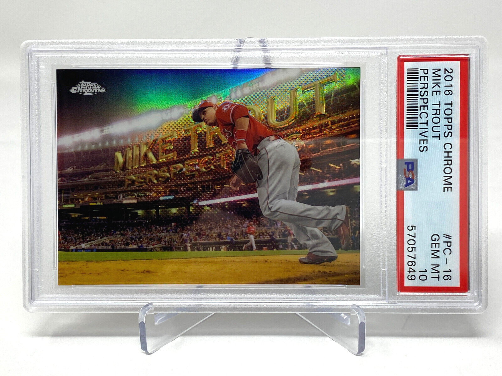 2016 Topps Chrome #PC-16 Mike Trout Perspectives PSA 10 view 9