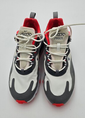 Nike Mens Air Max 270 React Running Shoes White Gray CT1264 100 SZ 7.5