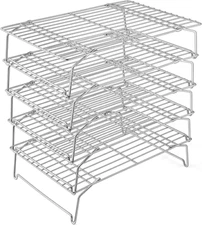 P&P CHEF Cooling Rack, 5-Tier Stainless Steel Stackable 15" x 10", Silver 