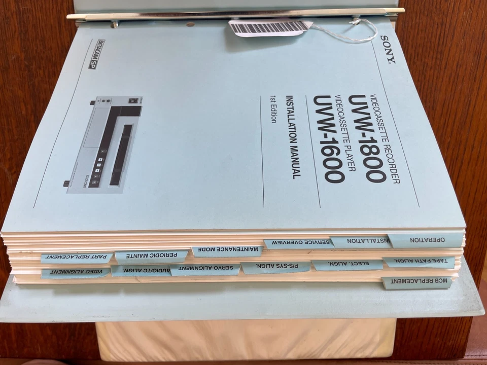 Sony UVW-1800/UVW-1600 VCR Service Manuals - Vol.1 1st Ed. & Vol.2 Supplement 2 - Изображение 3 из 4