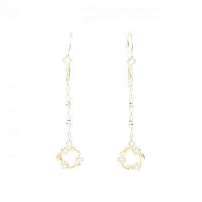 Authentic K18YG Diamond Earrings 0.06CT  #270-003-880-5544