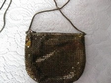 Vintage Brown Metal Mesh Hand Bag Purse Evening Bag Dressy EUC Retro Art Deco
