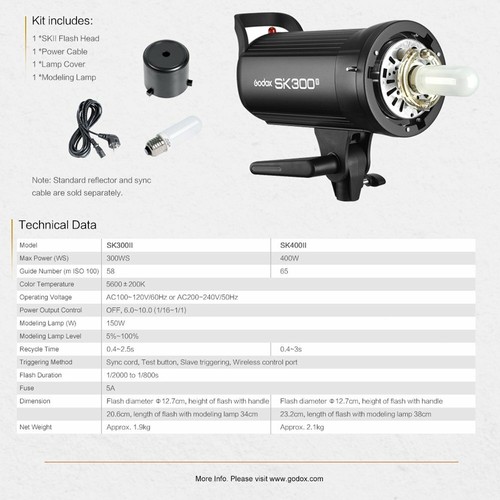 US Godox SK300II 2.4G Monolight Strobe Flash X2T-C/F/N/S Trigger Softbox Stand - Picture 12 of 12