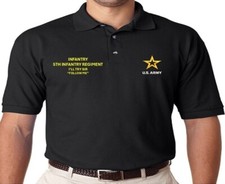5TH INFANTRY REGIMENT I'LL TRY, SIR EMBROIDERED POLO. OFFICIALLY LICENSED