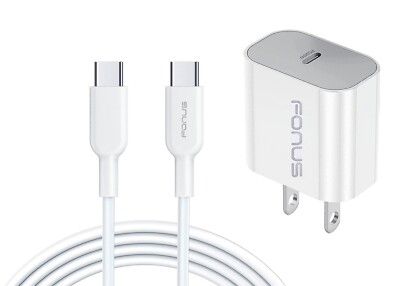 Fast Type-C 20W PD Home Charger 6ft Long Cable Quick Power for Cell Phones