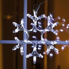 LED Deko-Schneeflocke mit Timer beleuchtet für Batteriebetrieb Außen Innen