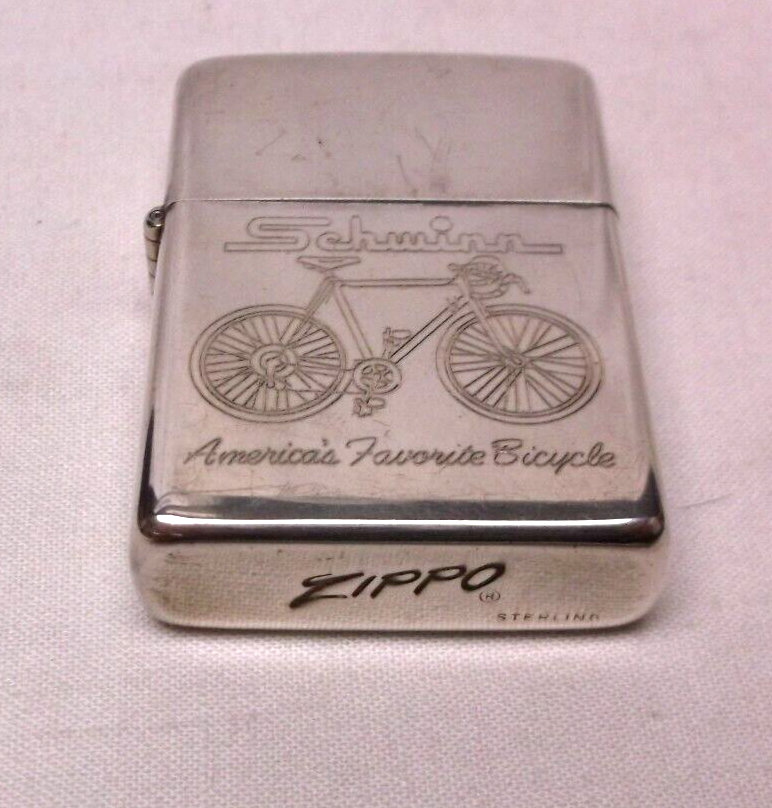 One of a Kind Sterling Zippo Lighter With Americas Favorite Schwinn Bicycle eBay