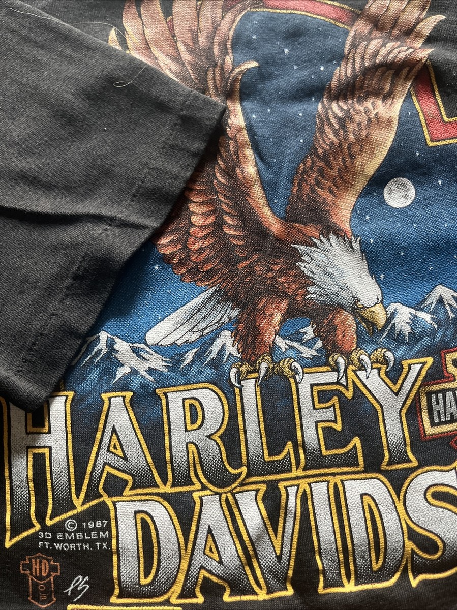 Vintage 1987 Harley Davidson 3-D Emblem Grateful Dead Shirt