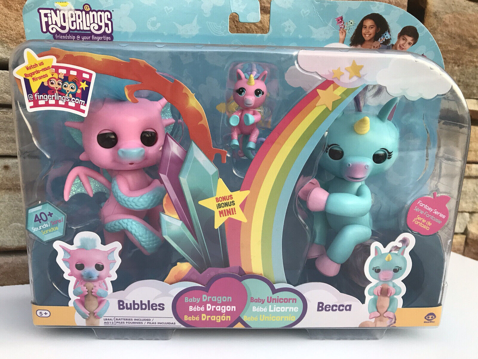 Fingerlings Fantasy Series Baby Dragon Bubbles Baby Unicorn Becc