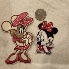(2) Mickey فأرة Minnie فأرة IRON on patches patch مجموعة 4” & 3"