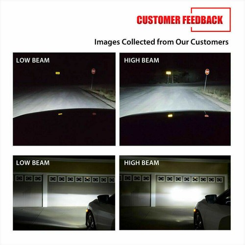 For 09-14 Ford F150 F-150 Pickup Combo LED Headlight Fog Light Bulbs 6000k - Picture 3 of 12