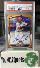 2023 Bowman Chrome Prospect Orange Refractor /25 Ariel Almonte PSA 9 Mint Auto